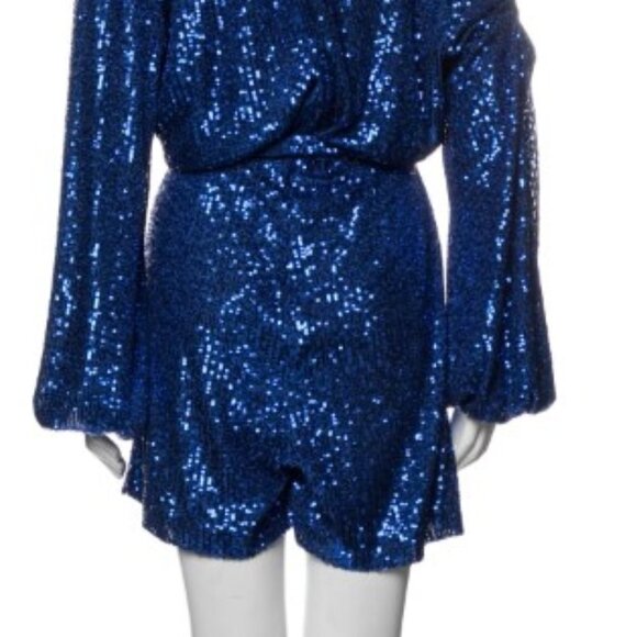 NWT! Jay Godfrey V-Neck Sequin Romper Size 10/USA Large - Picture 3 of 5